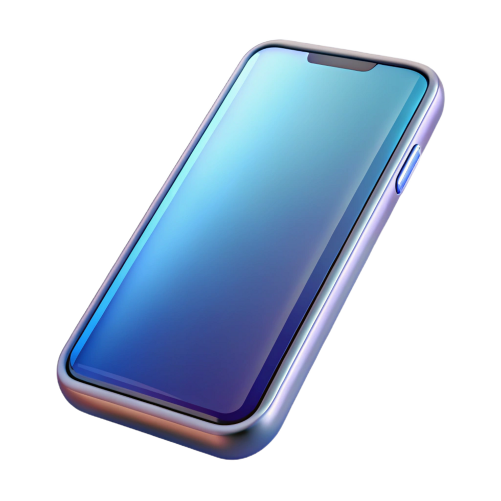remarkable abstract A futuristic smartphone, transparent screen. NO BACKGROUND with Transparent Background. expertly shot png