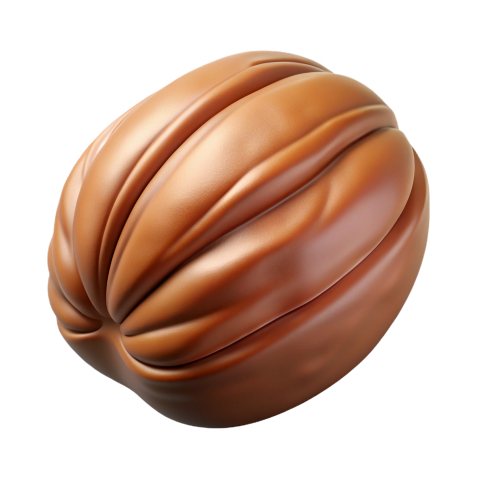 beautiful bold abstract Pecan nut in shell NO BACKGROUND with Transparent Background. sharp png