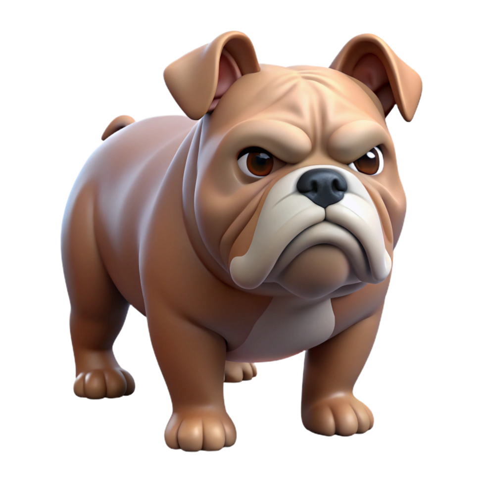 dramatic passionate minimalist A grumpy-looking bulldog, wrinkles prominent. NO BACKGROUND with Transparent Background. flawless png