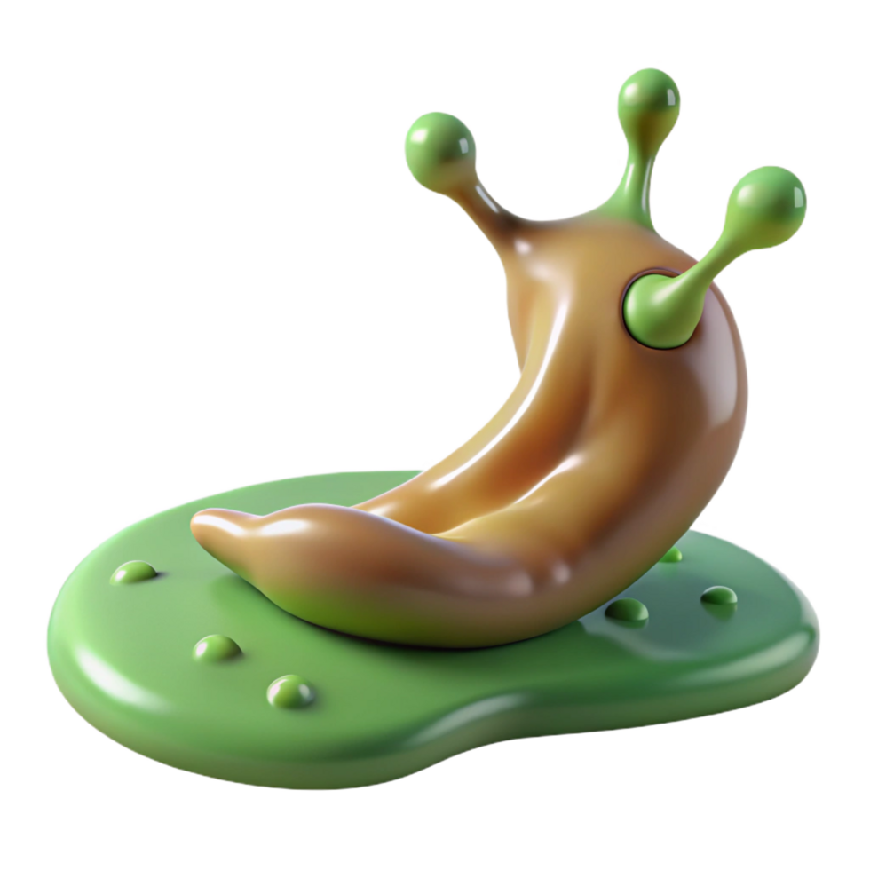 dynamic stunning A slug, leaving a slime trail. NO BACKGROUND with Transparent Background. perfect clarity png