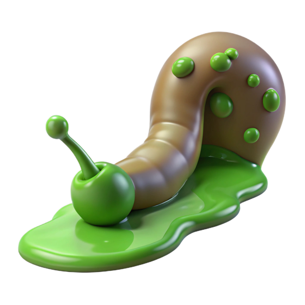 notable avant-garde A slug, leaving a slime trail. NO BACKGROUND with Transparent Background. flawless png