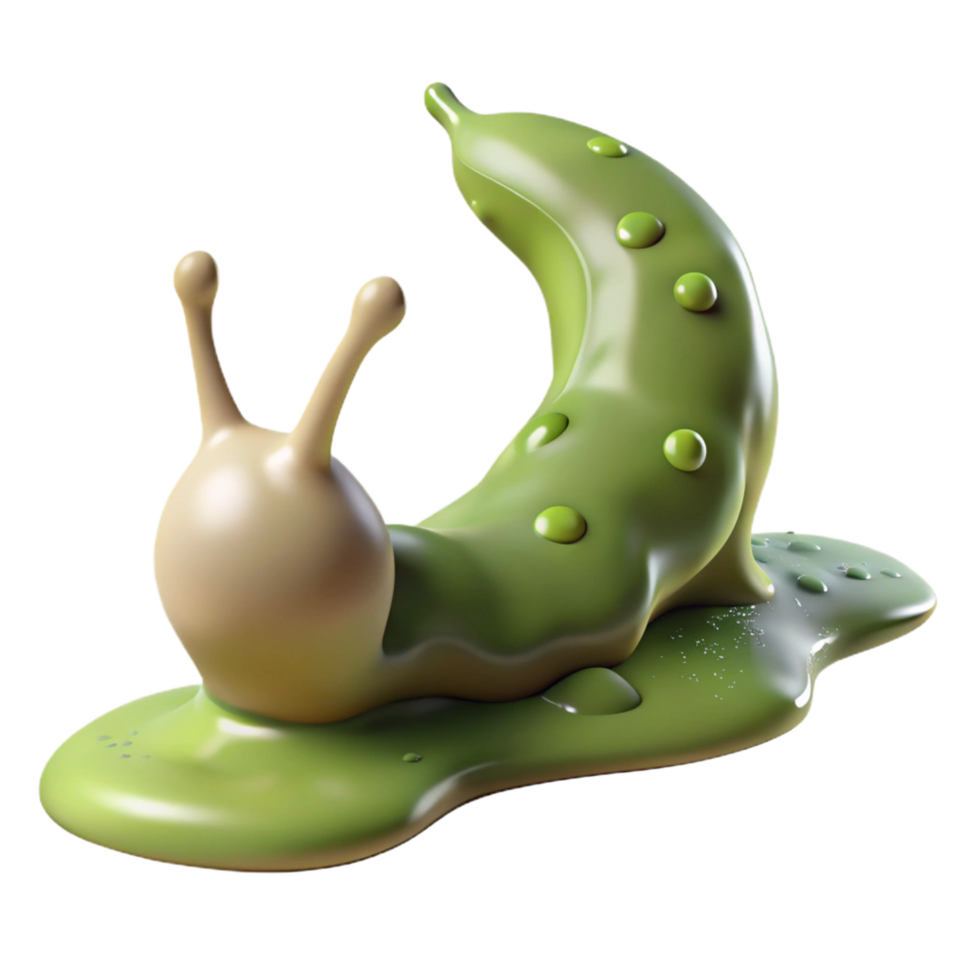 fascinating rustic A slug, leaving a slime trail. NO BACKGROUND with Transparent Background. flawless png