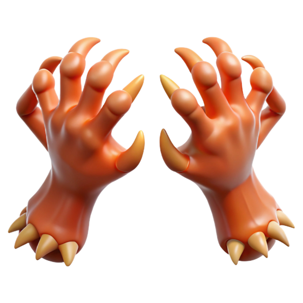 sought-after organic A pair of clawed monster hands, reaching forward. NO BACKGROUND with Transparent Background. flawless png