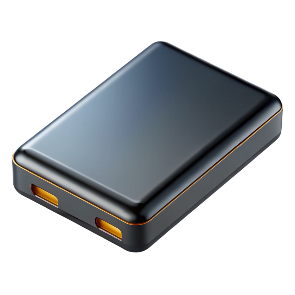 magnificent dynamic industrial External hard drive, black and sleek design NO BACKGROUND with Transparent Background. artisan png