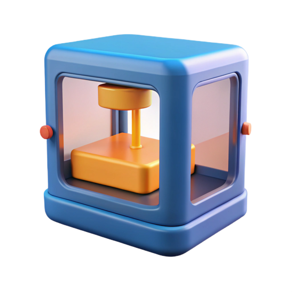 exceptional renaissance 3D printer printing a small object NO BACKGROUND with Transparent Background. exclusive png