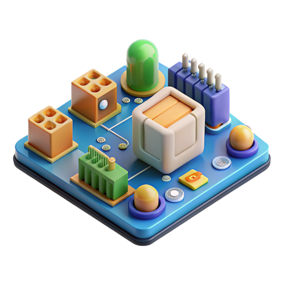 dramatic calm geometric Circuit board with numerous components NO BACKGROUND with Transparent Background. masterfully captured png