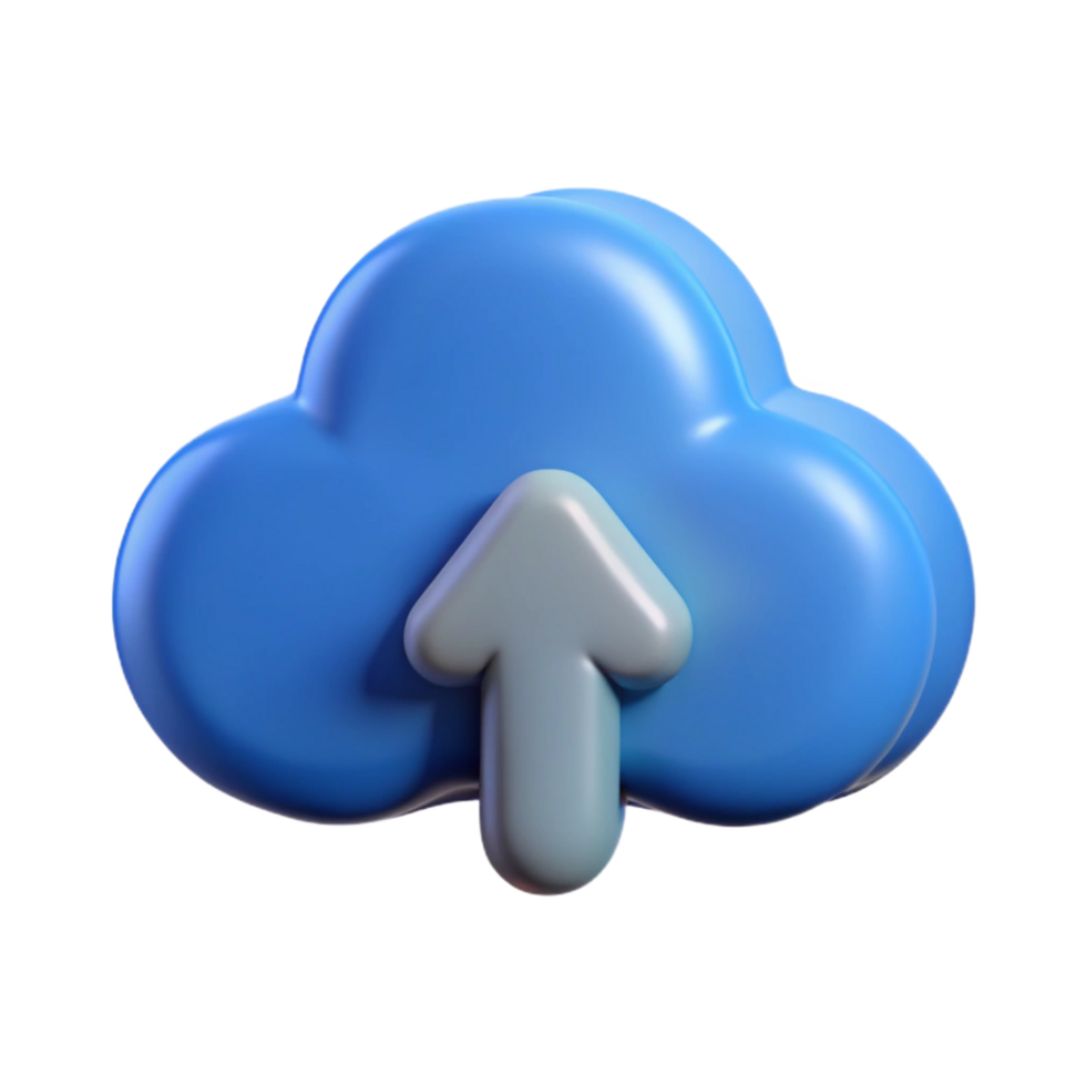vibrant notable Data cloud icon with upload arrow NO BACKGROUND with Transparent Background. png