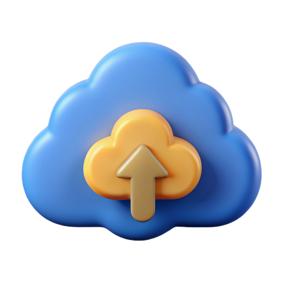 magnificent dramatic classic Data cloud icon with upload arrow NO BACKGROUND with Transparent Background. fine detail png