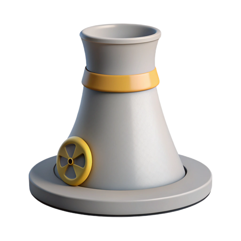 majestic melancholic surreal Nuclear power plant cooling tower, concrete structure NO BACKGROUND with Transparent Background. handcrafted png