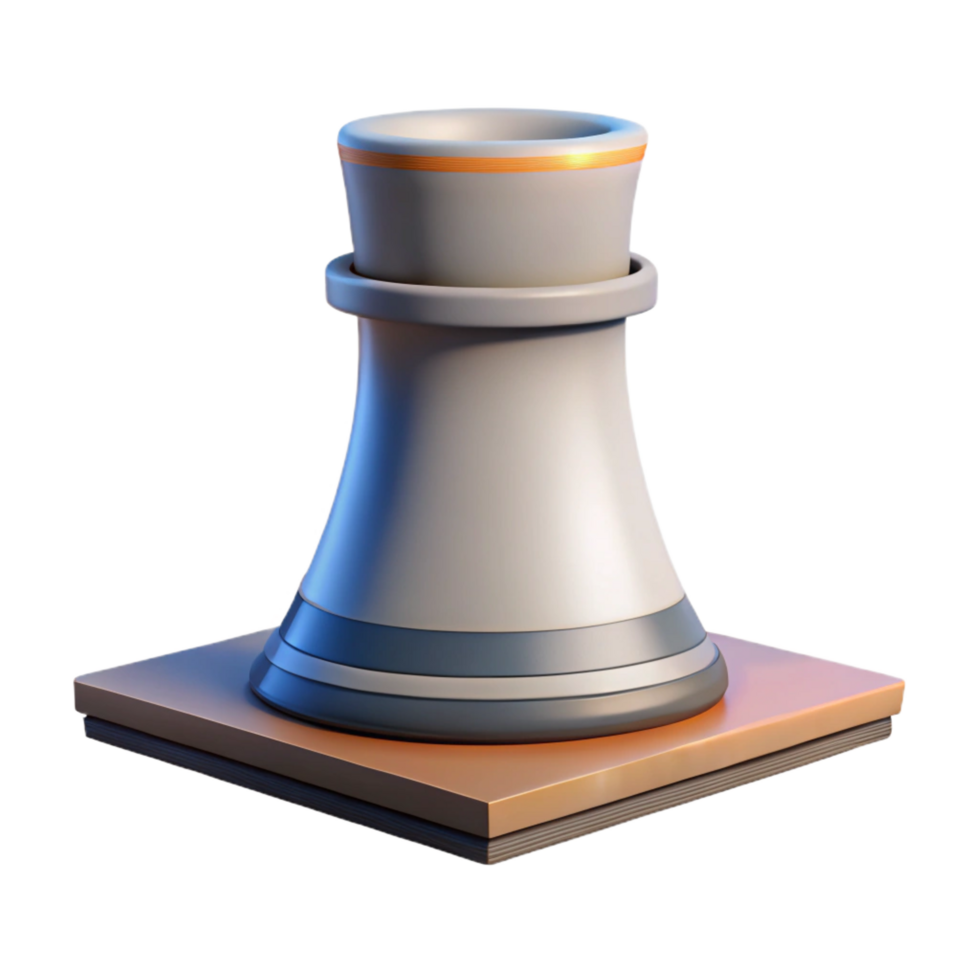 elegant exemplary Nuclear power plant cooling tower, concrete structure NO BACKGROUND with Transparent Background. png