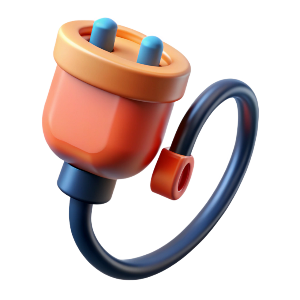 hypnotic distinguished Electric car charging plug, connected to cable NO BACKGROUND with Transparent Background. png