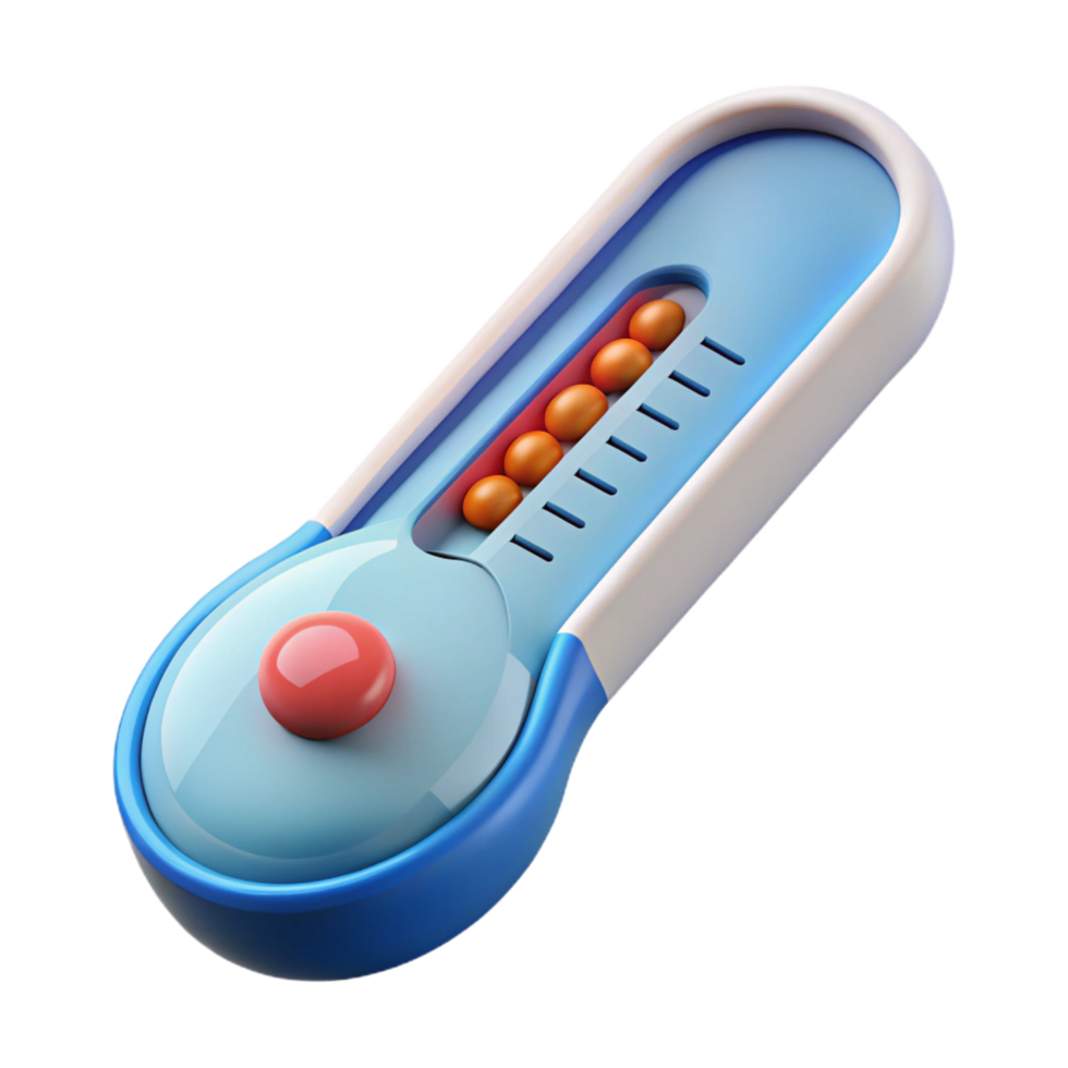 magnificent contemporary Digital thermometer displaying temperature reading NO BACKGROUND with Transparent Background. museum quality png