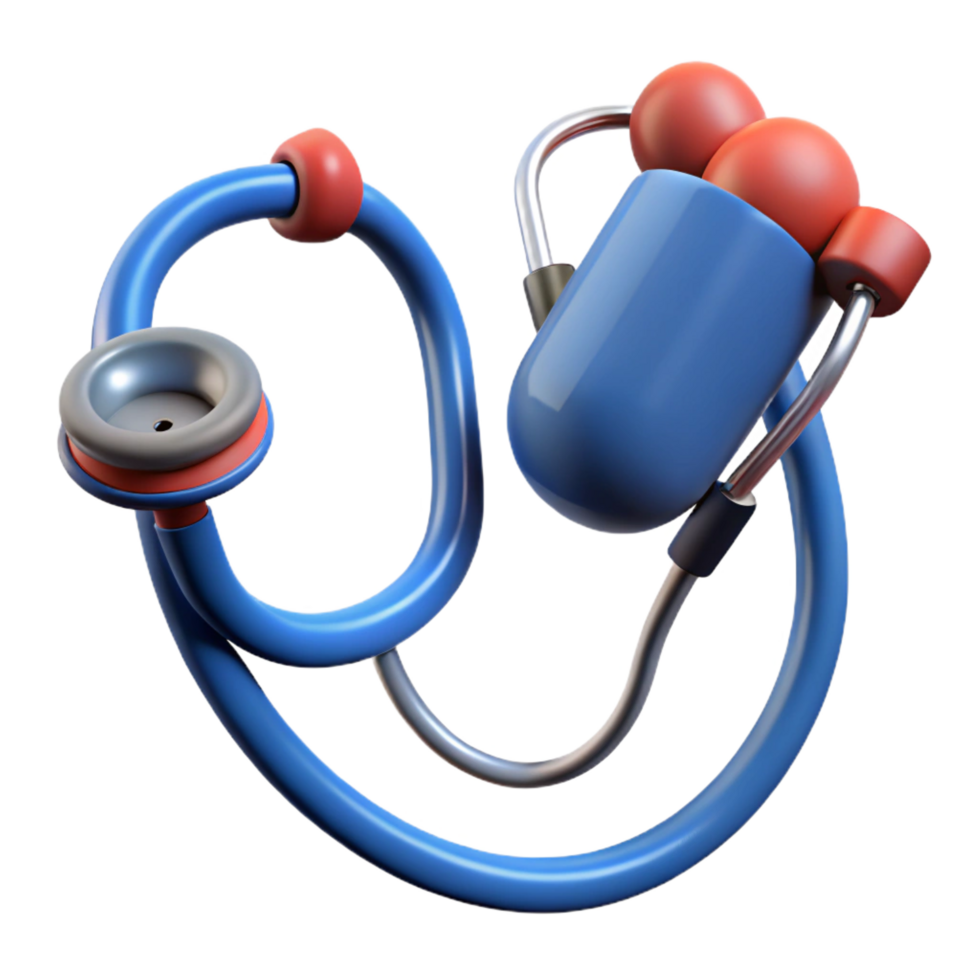 radiant victorian Stethoscope with earpieces and chest piece NO BACKGROUND with Transparent Background. museum quality png