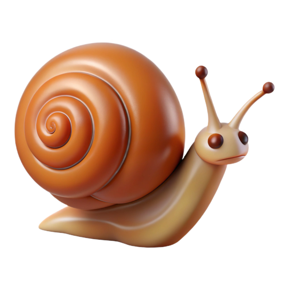 impressive tropical A snail crawling, NO BACKGROUND with Transparent Background. 4K png
