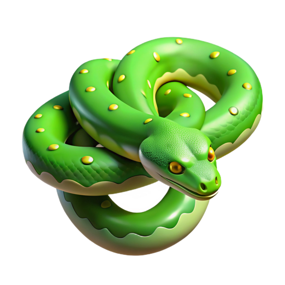 coveted gothic A slithering green tree python. NO BACKGROUND with Transparent Background. fine detail png