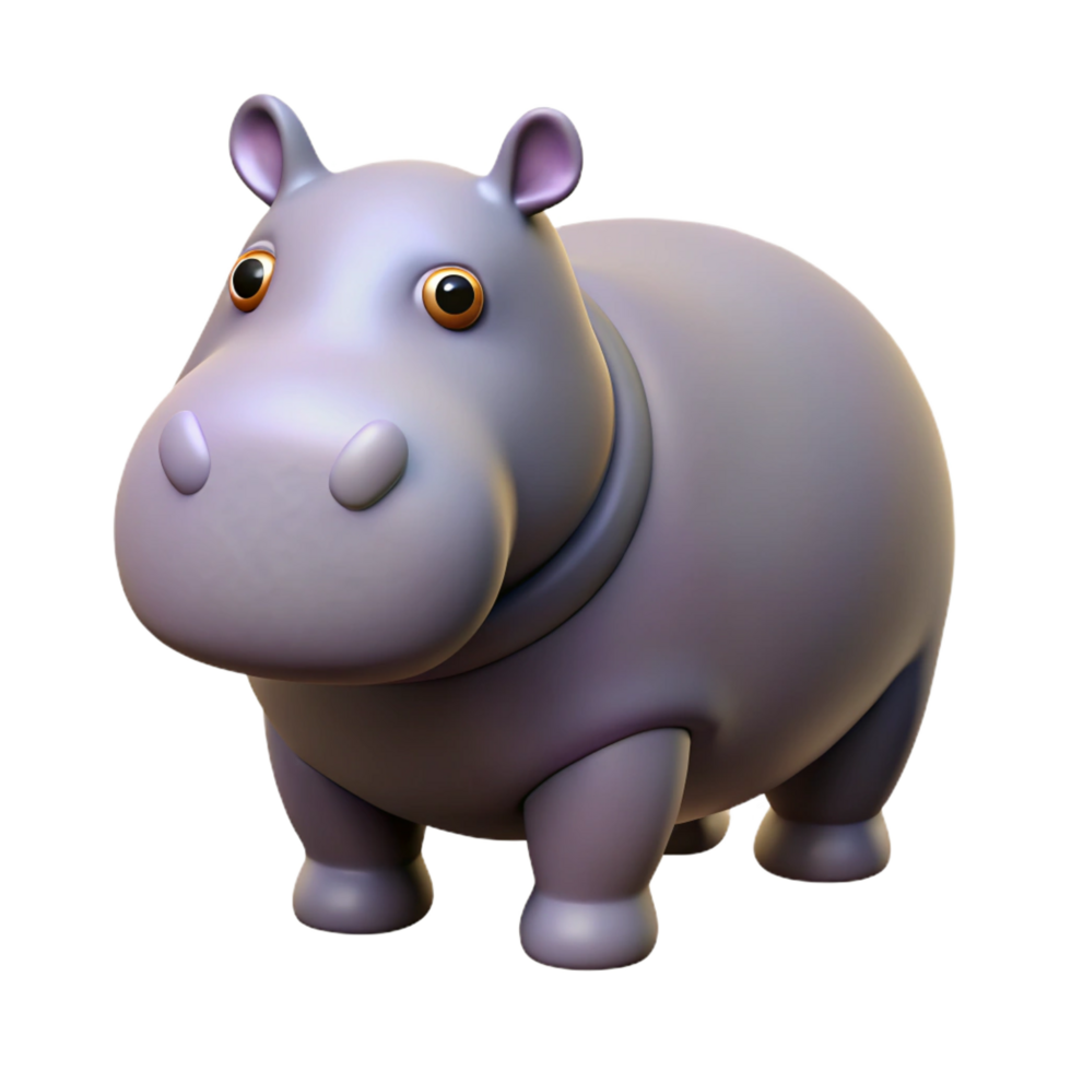 beautiful baroque A hippopotamus. NO BACKGROUND with Transparent Background. elite png