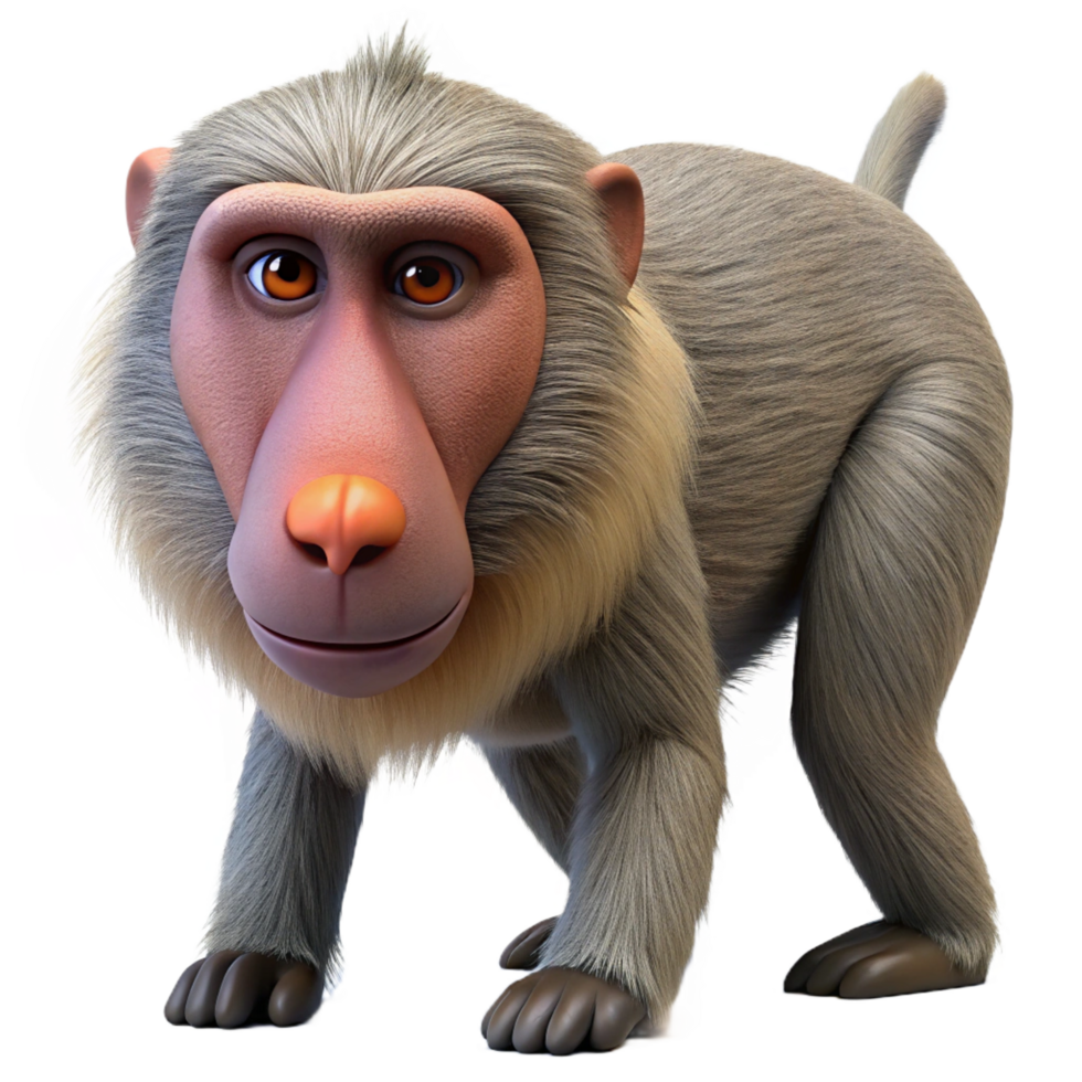 dynamic spectacular A baboon. NO BACKGROUND with Transparent Background. professional png