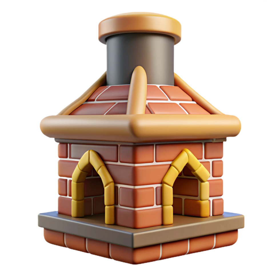 alluring nordic Tudor chimney, brick and decorative patterns NO BACKGROUND with Transparent Background. sharp png