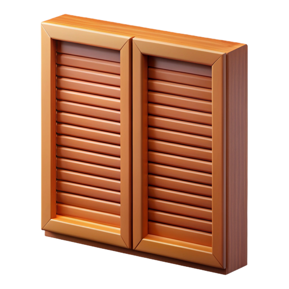 beautiful melancholic traditional Window shutter, louvered wood NO BACKGROUND with Transparent Background. artisan png