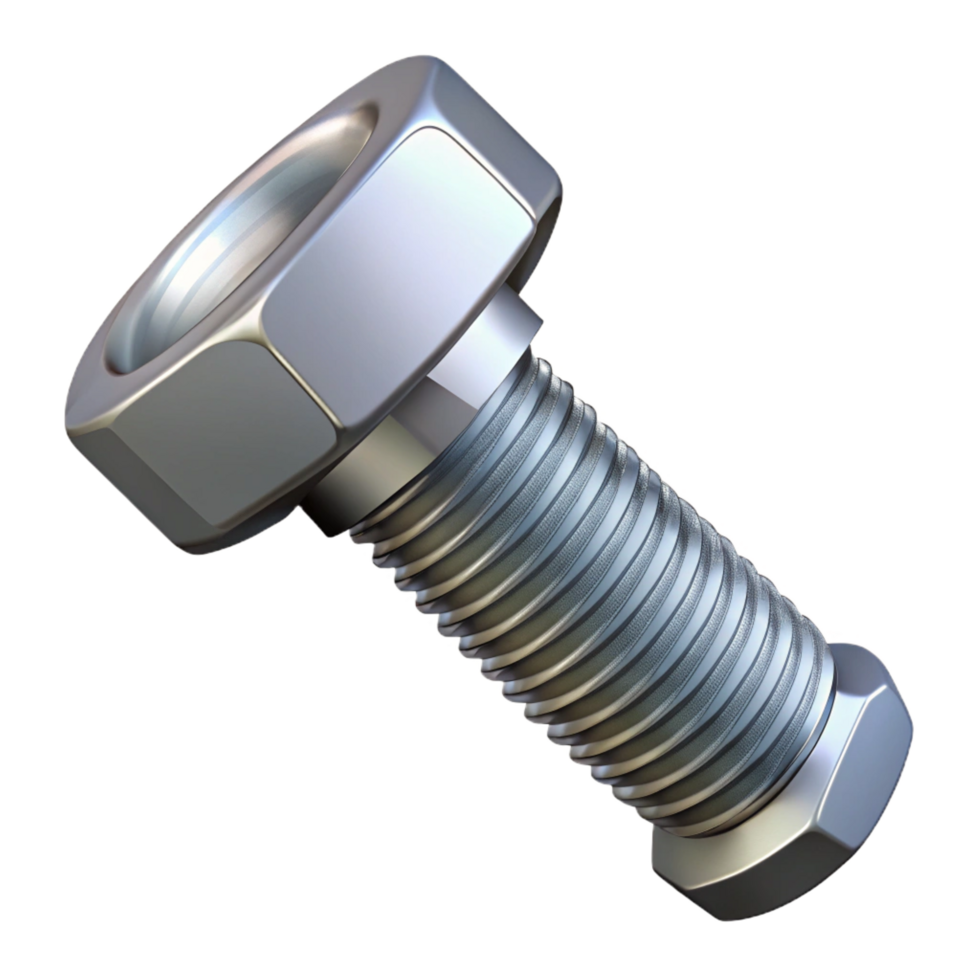 dynamic serene Bolt, metal fastener with a threaded shaft and nut NO BACKGROUND with Transparent Background. impeccable png