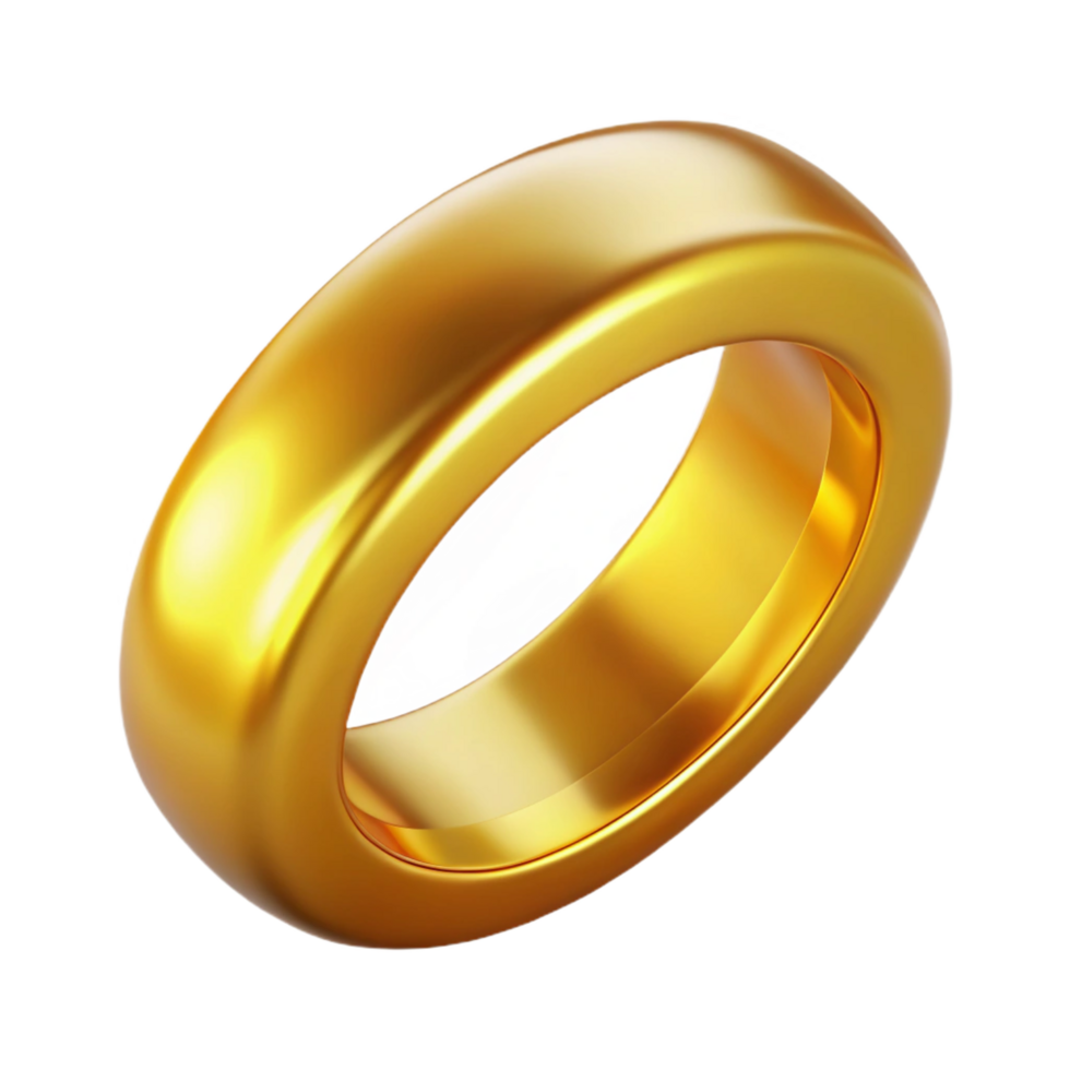 beautiful romantic baroque A gleaming gold wedding ring, NO BACKGROUND with Transparent Background. artisan png