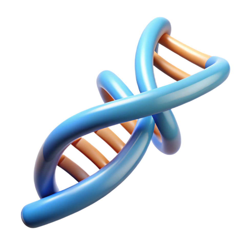 dreamy dramatic A DNA double helix, scientifically accurate, NO BACKGROUND with Transparent Background. flawless png
