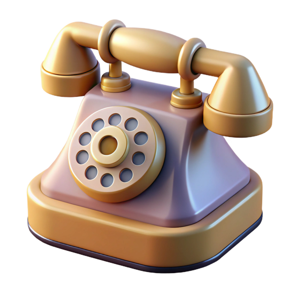 dramatic picturesque A vintage rotary telephone, NO BACKGROUND with Transparent Background. sharp png