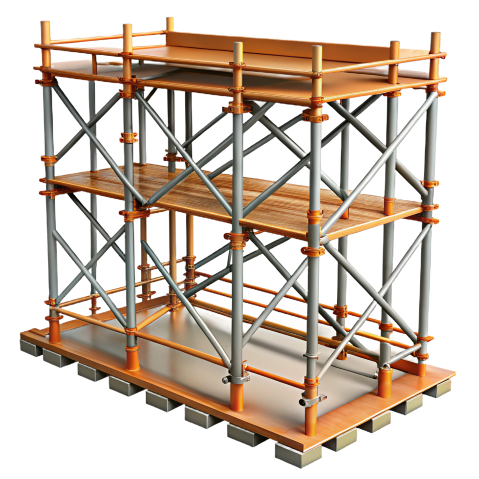 captivating tropical Scaffolding, temporary structure for construction work NO BACKGROUND with Transparent Background. high resolution png