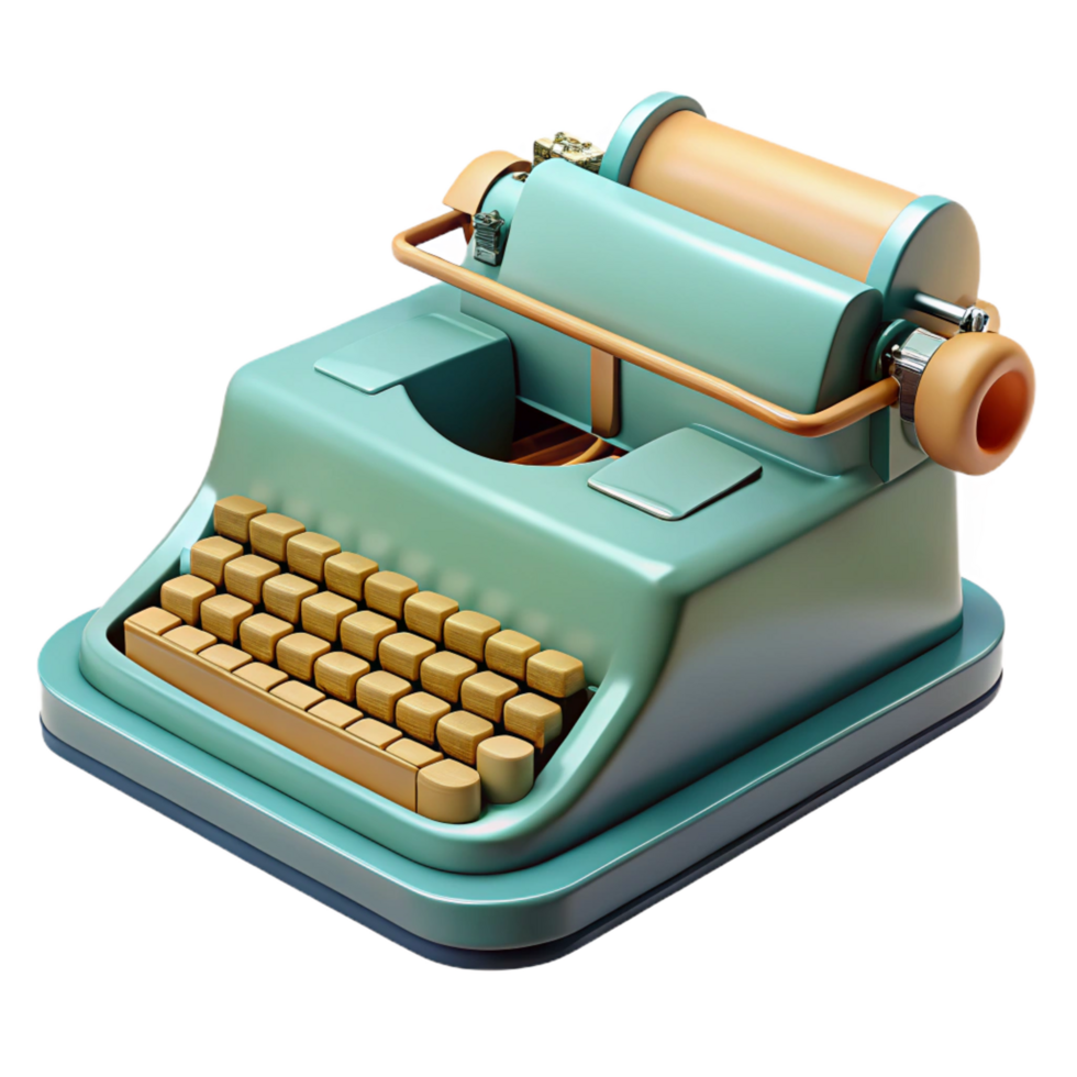 dramatic renaissance A vintage typewriter, NO BACKGROUND with Transparent Background. high quality png