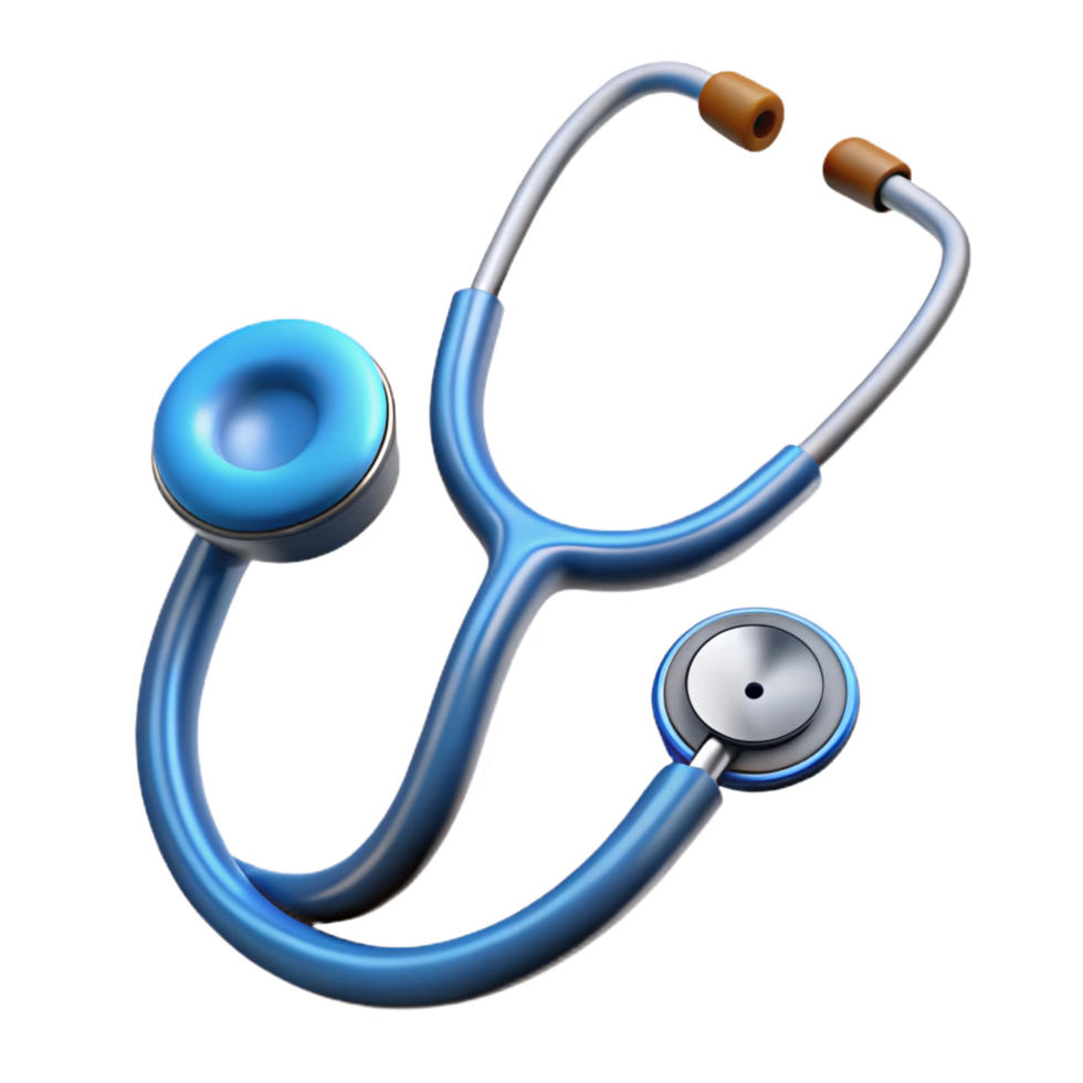 dramatic artistic A stethoscope, classic medical instrument, NO BACKGROUND with Transparent Background. museum quality png