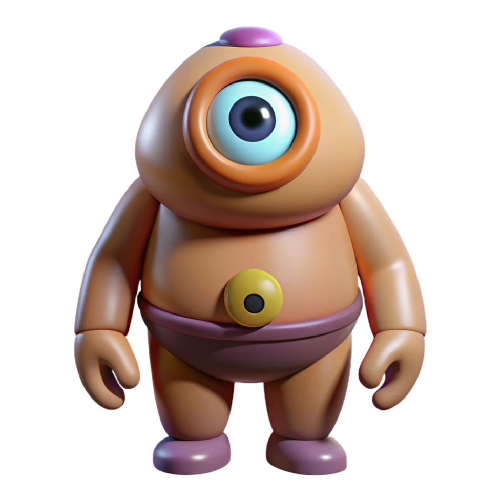 bold breathtaking Cyclops, one-eyed giant, NO BACKGROUND with Transparent Background. studio quality png