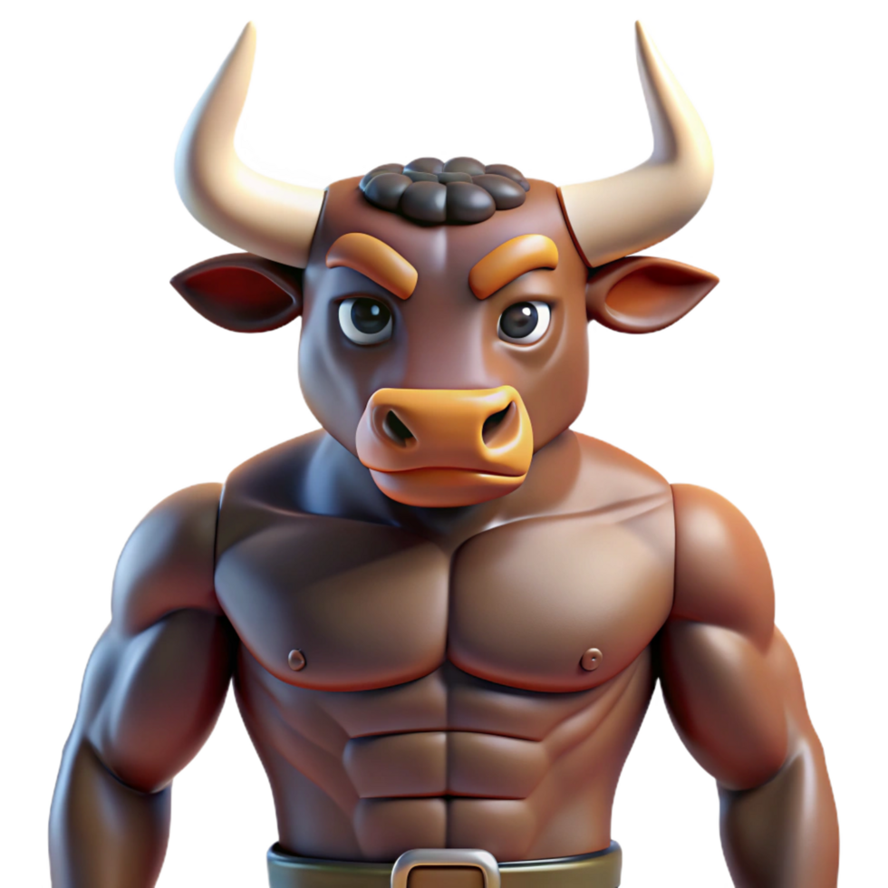 captivating abstract Minotaur, half-bull, half-man, NO BACKGROUND with Transparent Background. artisan png
