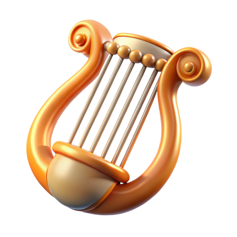 captivating classic Lyre of Apollo, NO BACKGROUND with Transparent Background. top-tier png