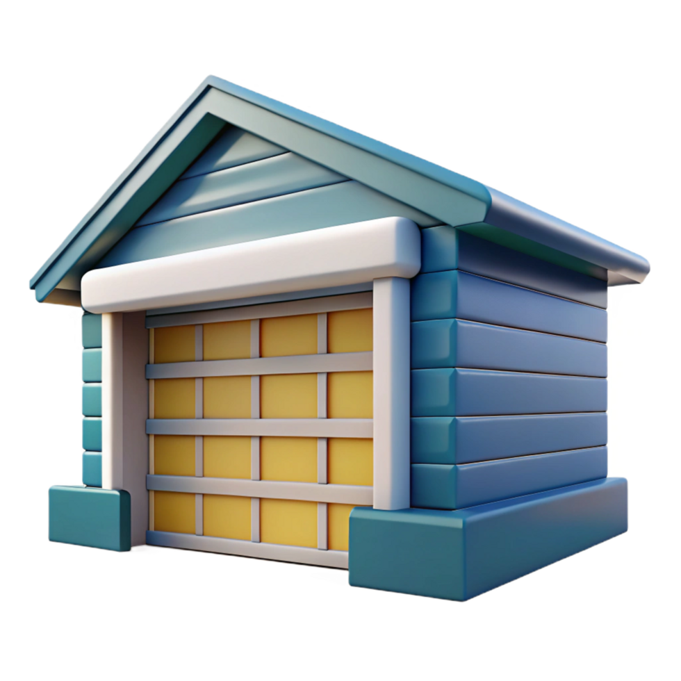 dramatic beautiful Garage door sectional panel, NO BACKGROUND with Transparent Background. studio quality png