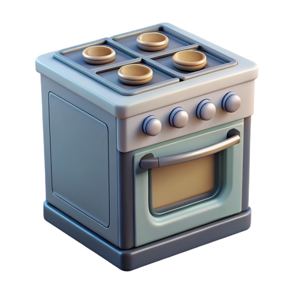 dramatic melancholic futuristic Oven gas range top, NO BACKGROUND with Transparent Background. refined png