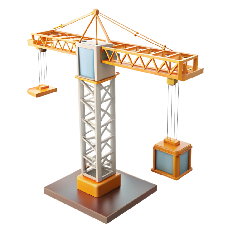 captivating organic Construction crane tower section, NO BACKGROUND with Transparent Background. refined png
