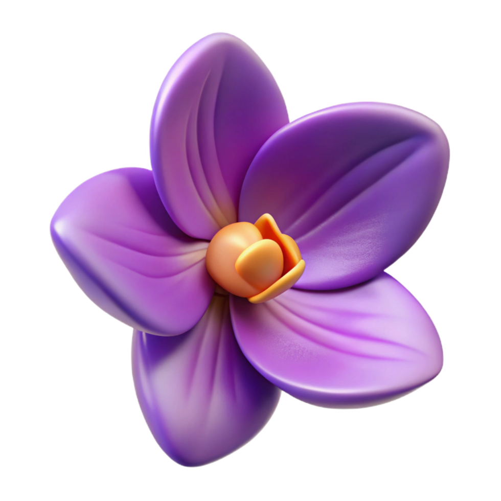 dramatic enchanting Single purple orchid flower NO BACKGROUND with Transparent Background. artisan png