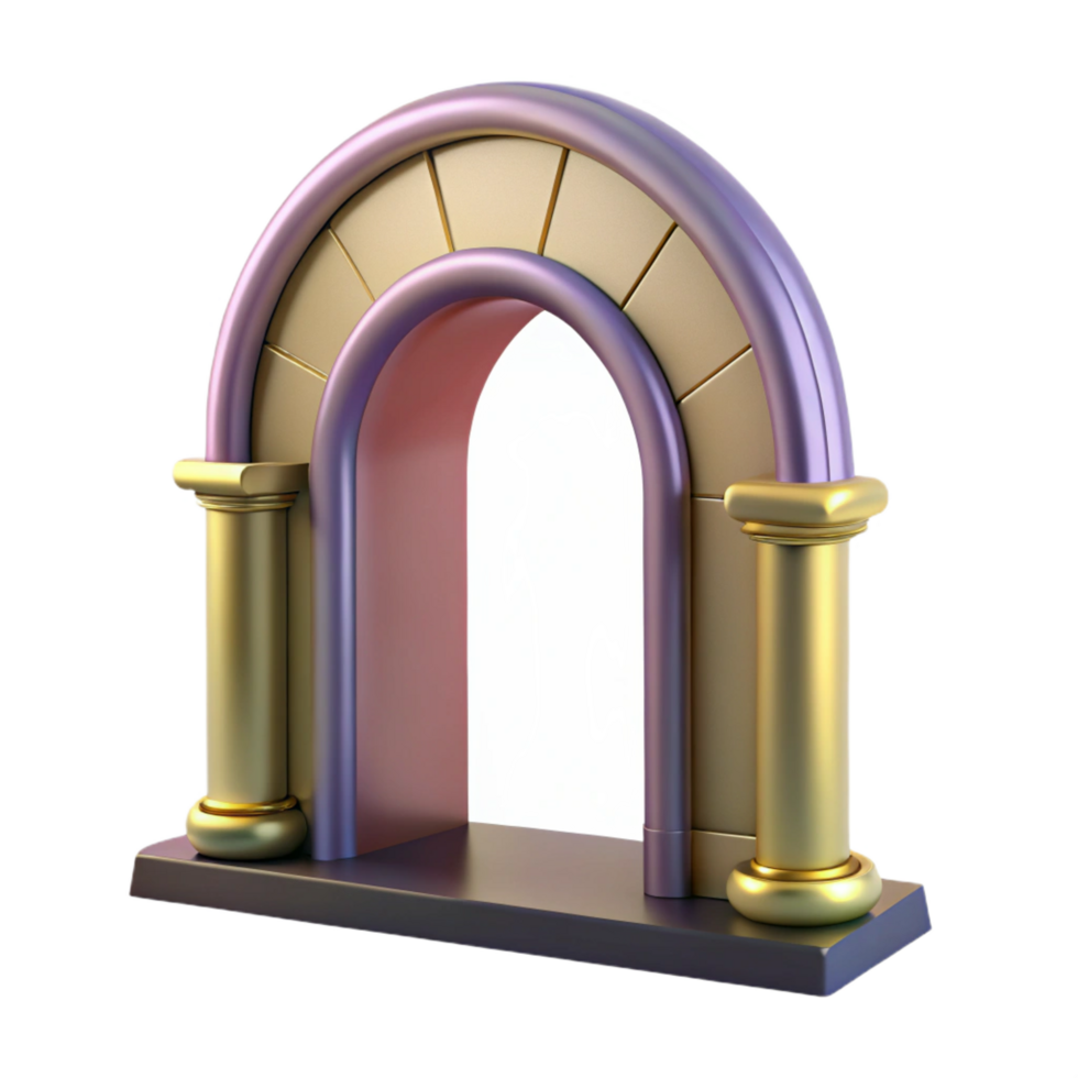 calm striking Art Deco doorway arch, NO BACKGROUND with Transparent Background. high resolution png