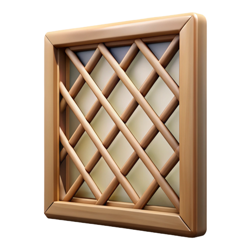 dramatic tropical Lattice window, wood, diamond pattern, NO BACKGROUND with Transparent Background. luxury png