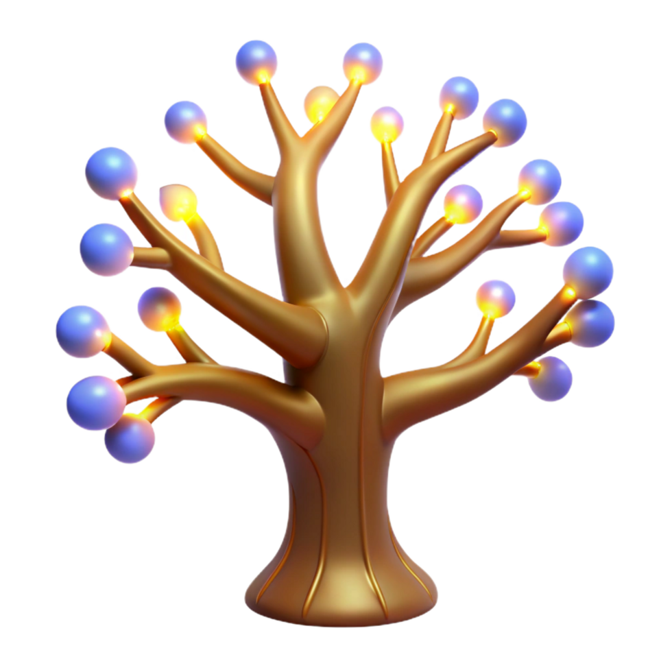 breathtaking energetic organic A stylized, tree of life with glowing branches. NO BACKGROUND with Transparent Background. authentic png
