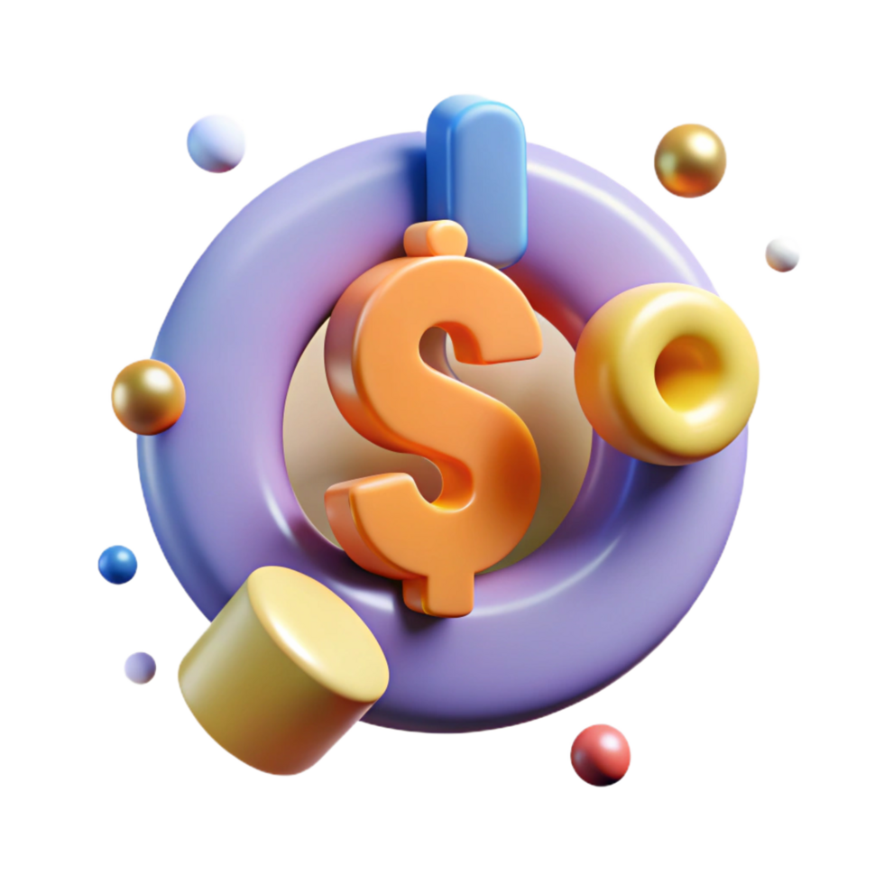 dazzling industrial An abstract representation of finance with a dollar sign. NO BACKGROUND with Transparent Background. premium png