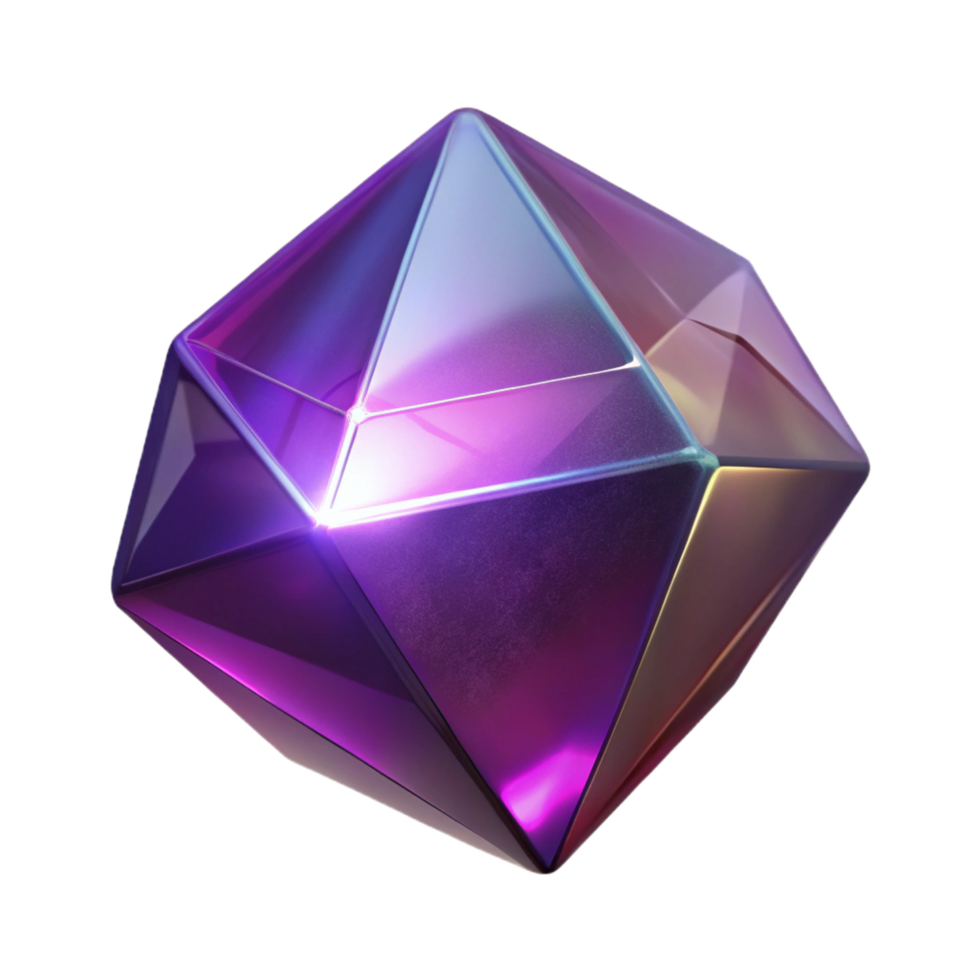 dazzling joyful art deco A single, polished gemstone emitting magical light, NO BACKGROUND with Transparent Background. 4K png