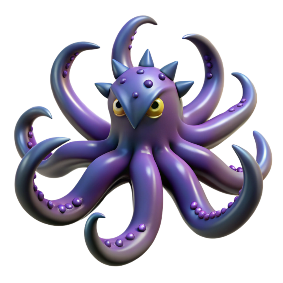 dramatic coastal A menacing kraken tentacle, NO BACKGROUND with Transparent Background. high resolution png