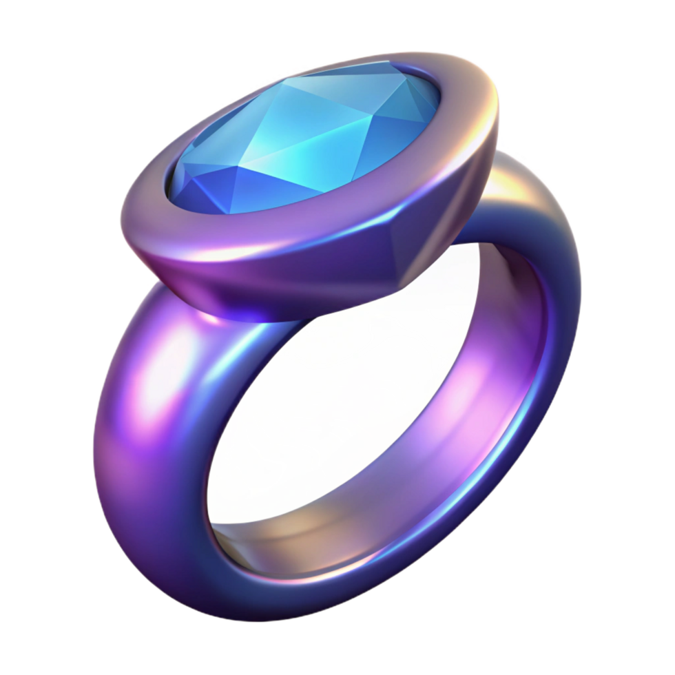 dreamy spectacular A single, ancient, magical ring with a large gem, NO BACKGROUND with Transparent Background. exclusive png