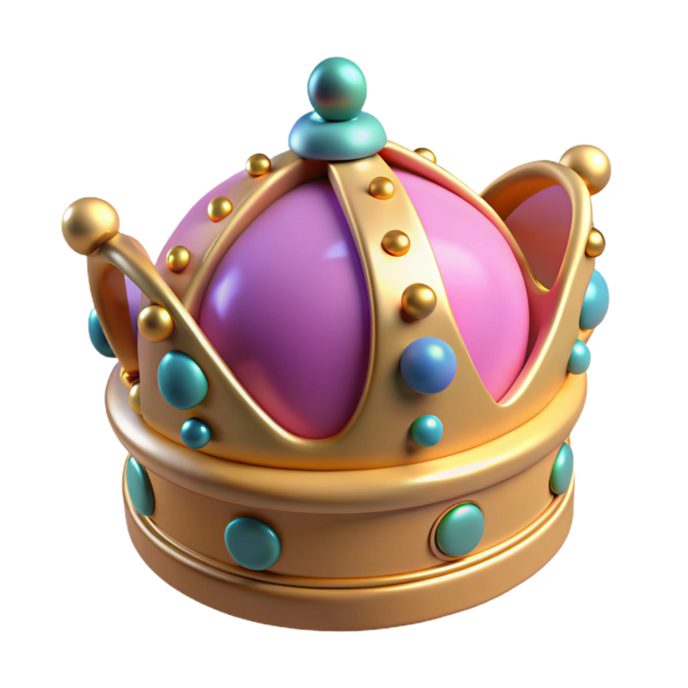 dramatic fascinating A single, ornate, jeweled crown, NO BACKGROUND with Transparent Background. sharp png