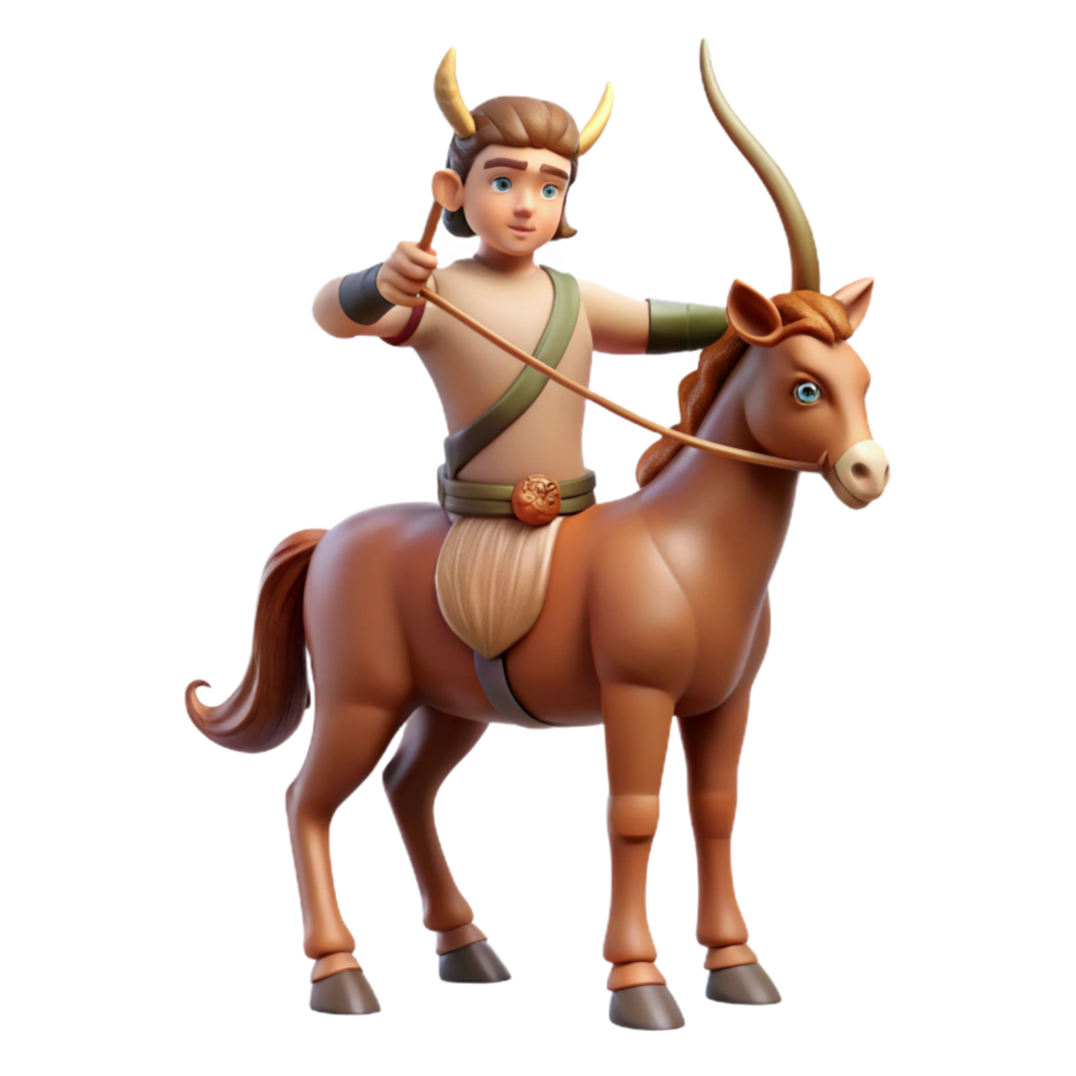 distinguished impressionist A proud, noble centaur with bow and arrow, NO BACKGROUND with Transparent Background. precision png