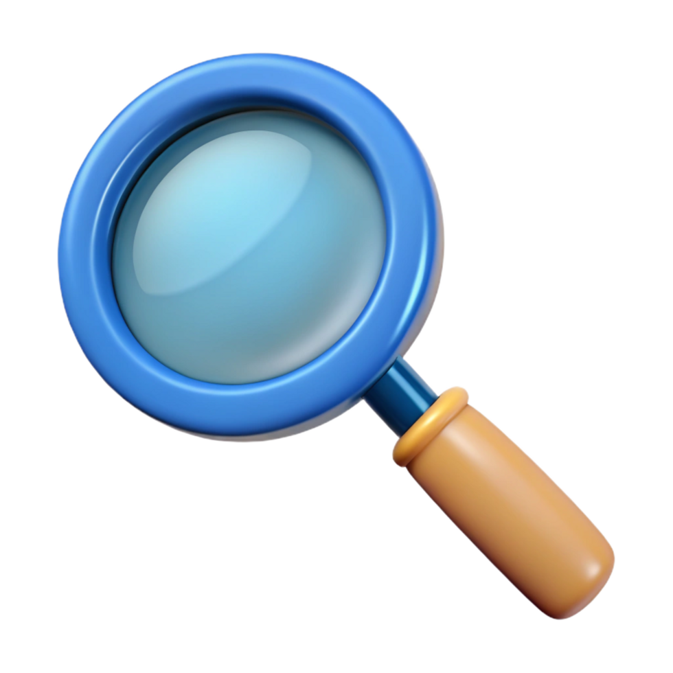 alluring dramatic traditional A magnifying glass. NO BACKGROUND with Transparent Background. detailed png
