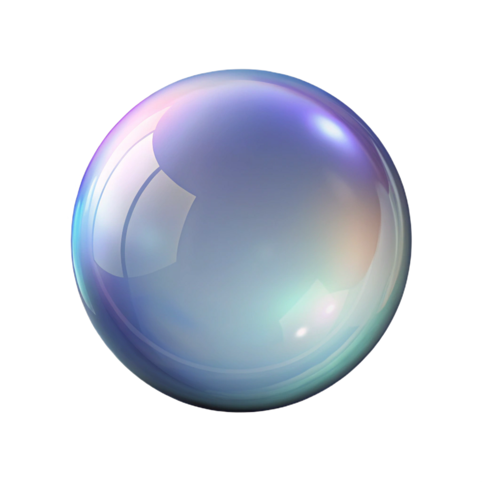 dazzling rare A single, floating soap bubble. NO BACKGROUND with Transparent Background. png