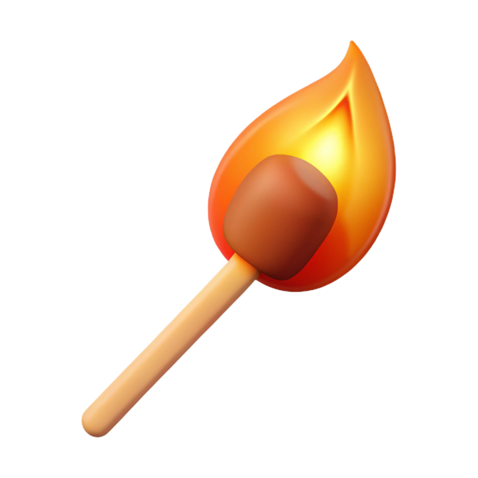 elegant standout A single, burning match. NO BACKGROUND with Transparent Background. png