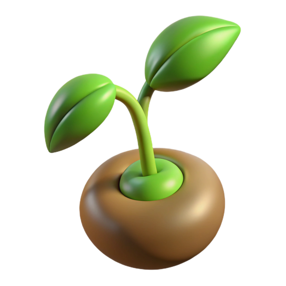 dazzling passionate industrial A single, sprouting seed. NO BACKGROUND with Transparent Background. premium png